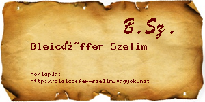 Bleicöffer Szelim névjegykártya